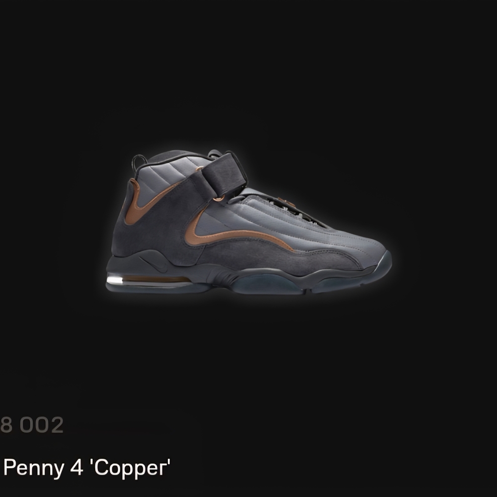 Nike Air Penny IV Black and Copper High-Top Sneakers